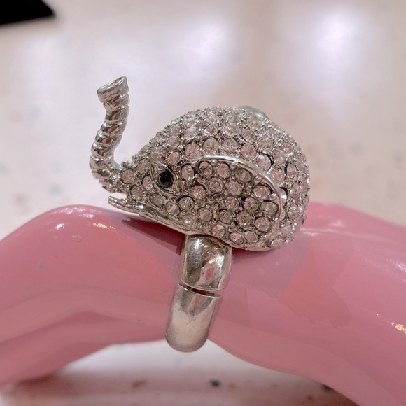 Silver Tone Elephant Crystal Ring‎ - Picture 6 of 11